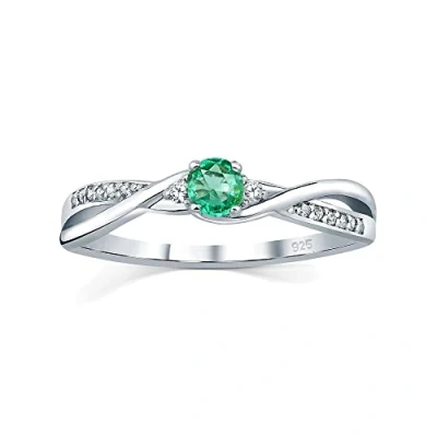 Immagine di SILVEGO Anello da Donna in Argento 925 con Vero Smeraldo Verde e Zirconia Cubica