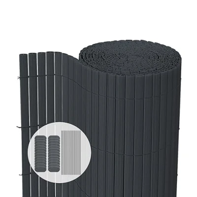 Immagine di VOUNOT Canniccio PVC Frangivista Recinzione 80 x 500 cm, Arella Doppia Schermo Privacy Paravista, Resistente ai Raggi UV alle Intemperie, Protettivo per Giardino, Balcone, Terrazza, Grigio