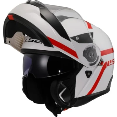 Immagine di LS2, Casco Moto Modulare STROBE II AUTOX Gloss White Red, S