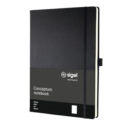 Immagine di SIGEL CO110 Taccuino premium bianco, A4, copertina rigida, nero, Conceptum
