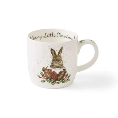Immagine di Royal Worcester Wrendale Deigns Tazza con coniglio, 0,3 l, motivo: Merry Little Christmas