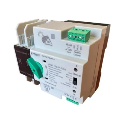Immagine di A2ZWORLD Interruttore di Trasferimento Automatico, ATS 2P 100A, Commutatore Trasferimento, Selettori Elettrici, Doppia Alimentazione