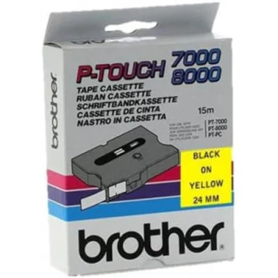 Immagine di Brother TX 651 Nastro per etichettatura nero su giallo 24 mm di larghezza