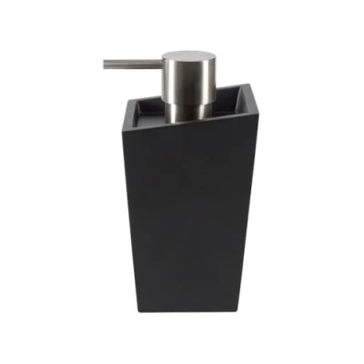 Immagine di Spirella Collezione Yoshi, Dispenser di Sapone Liquido 8,1 X 16 (0,35 L), polyresina, Nero