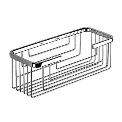 Immagine di Gedy 000024191300100 Portaoggetti Doccia Rettangolare in Filo Cromato, Misure e Peso: 8,6X25,2X10,2 CM &amp; 0,49 kg, Porta Oggetti per Bagno Realizzato Acciaio Inox, Design R&amp;S, 2 Anni di Garanzia