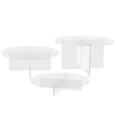 Immagine di Danieli Set 3 Alzatine in Acrilico con Ripiano Nero per Dolci, Frutta e Buffet Espositori Trasparente (1 pz Altezza 6 cm BLACK) (Set da Altezze 18,12 6)