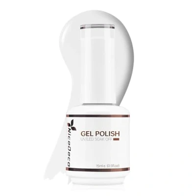 Immagine di Nicedeco Bianco Latte Smalto Semipermanente per Unghie Colori, Milky White Gel Nail Polish Normale in Soak Off UV LED Manicure Classico Puro (003)15ml