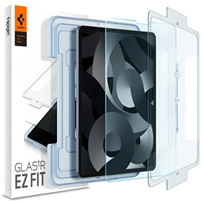 Immagine di Spigen EZ Fit Vetro Temperato compatibile con iPad Pro 11 pollici M2 2022, 2021/2020 / 2018, Air 5 4 2020, Kit di Installazione, Cristallino, 9H Pellicola
