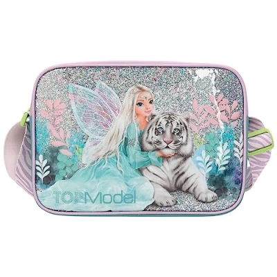 Immagine di Depesche 12495 TOPModel Fantasy Tiger Lavanda e Petrolio, Borsa con Zip Tracolla Regolabile