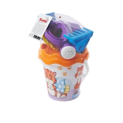 Immagine di Simba Set di 6 secchielli per Gatti, Secchio, colino, a Forma Sabbia, Pala, rastrello, innaffiatoio, Altezza: 16 cm, Diametro: 17 107114720