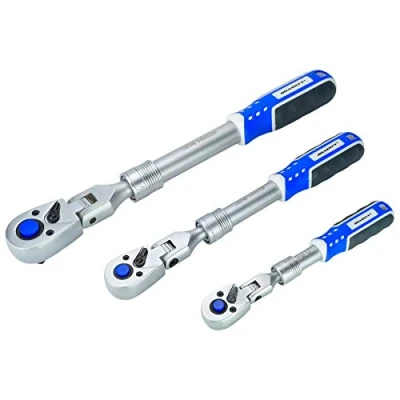 Immagine di Haskyy Set di cricchetti reversibile da 12,5 mm; 9,5 6,35 mm: (1/2&quot;; 3/8&quot;; 1/4); snodati, cricchetto estraibile, dentatura fine