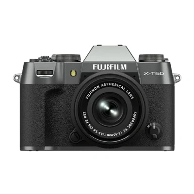 Immagine di Fujifilm X T50 Fotocamera Digitale Mirrorless 40MP KIT XC15 45mmF3.5 5.6, Sendore Trans CMOS 5 HR, IBIS, Filmati 6.2K 30p, Mirino EVF, Schermo LCD 3&quot; tiltabile, Antracite