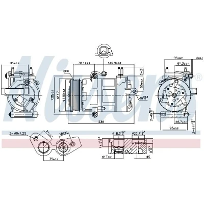 Immagine di NISSENS 890217 Compressore Aria Condizionata VS16 12 PAG 46 R 134a FORD: Transit Custom V362 Van