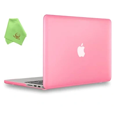 Immagine di UESWILL, custodia rigida opaca per MacBook, morbida al tatto, include panno in microfibra, Pink, Macbook Pro 13&quot; con Retina Display