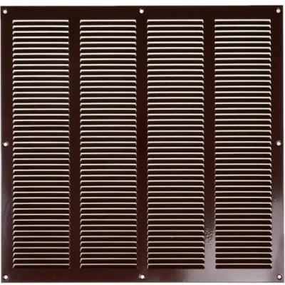 Immagine di Vent Systems Griglia di ventilazione marrone con zanzariera, 400 x mm Applicazioni impiantistica riscaldamento, raffreddamento e per interno ed esterno