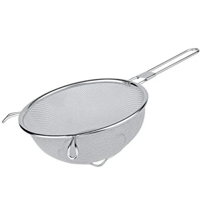 Immagine di Space Home Colino a Rete Scolapasta Perforato con Manico e Base Setaccio in Acciaio Inox Microforato 22 cm