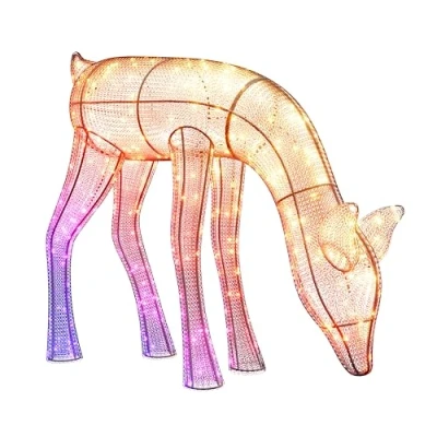 Immagine di Twinkly Reindeers Doe, Renna Luminosa da Esterno Mappabile a LED, 160 LED RGB + Luce Bianca Calda, Altezza 75cm, Compatibile con Alexa e Google Home, IP44, Luci di Natale Controllate App