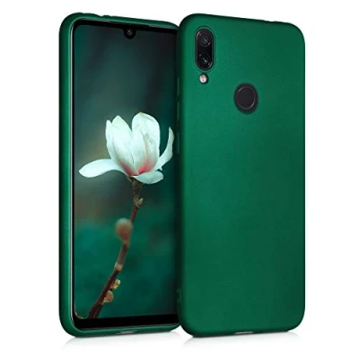 Immagine di kwmobile Custodia Compatibile con Xiaomi Redmi Note 7 / Pro Cover Back Case Morbida Protezione in Silicone TPU Effetto metallizzato verde