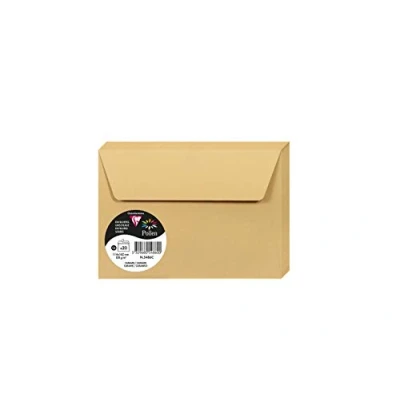 Immagine di Clairefontaine 5486C Pacco da 20 Buste autoadesive Formato C6 11,4x16,2cm 120g/m² Colore caramello Inviti Eventi e Corrispondenza Gamma Pollen Carta Premium Liscia