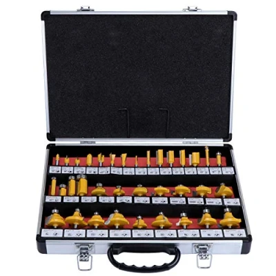 Immagine di WiMas Milling Router Bit Set, Standard Frese, Set di Del Router, Punte per Fresa in Carburo Tungsteno(35 Pezzi con codolo da 6,35mm)