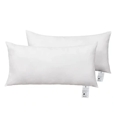 Immagine di FAM‘ HOME cuscino 40x80 set di 2 microfibra, imbottitura in poliestere 500g, per dormire lavabile, Ökotex, Made EU, bianco (confezione doppia)