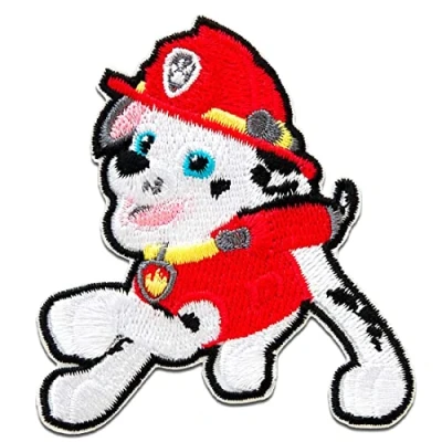 Immagine di Toppe termoadesive Paw Patrol Squadra Dei Cuccioli Marshall rosso 7x6,2cm Spin Master Patch Toppa ricamate Applicazioni Ricamata da cucire adesive