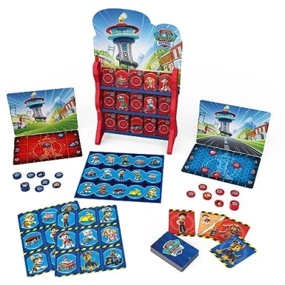 Immagine di PAW Patrol, Giochi HQ da tavolo per bambini Dama Tic Tac Toe Memory Match Bingo Go Fish di carte Patrol Toys, dai 4 anni in su