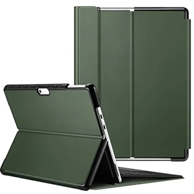 Immagine di FINTIE Custodia per Microsoft Surface Pro 11/10 (2024) / 9 (2022) 13 Pollici Multi angli Hard Shell Business Cover, Compatibile con Tastiera Type Verde Alpino