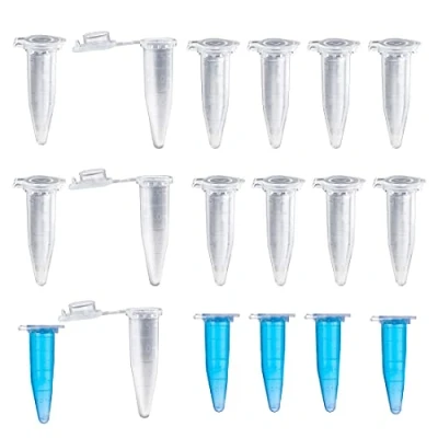 Immagine di HUAZIZ 200 Pezzi 1,5ml Plastica Centrifuga Provetta con Testa a Punta, Micro Provette da Laboratorio Conical Centrifuge Tubes Trasparente Graduata di Polipropilene Tappo Piatto