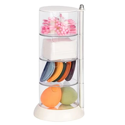 Immagine di JessLab Contenitori Impilabile, 4 Strati Acrilico Capelli Accessori Organizzatori Gioielli Vassoi trucco Organizzatore di Stoccaggio per il Bagno Vanity Countertop