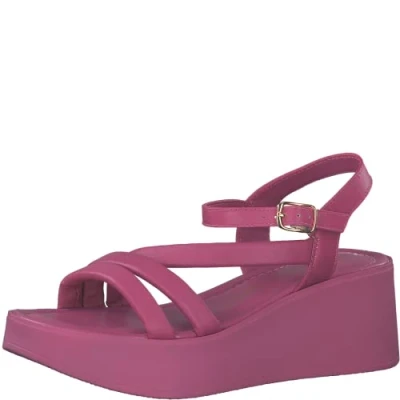 Immagine di MARCO TOZZI Sandali Donna con Tacco a Zeppa Cinturino Regolabile in Pelle, Rosa (Fuxia 1), 38 EU