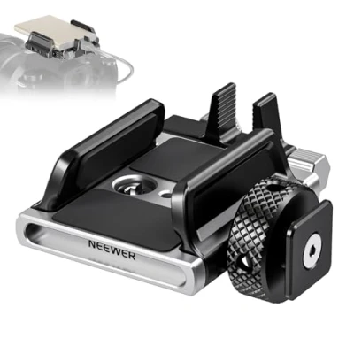 Immagine di NEEWER Staffa di montaggio universale per SSD con pattino freddo/fermacavo, 1,6&quot; 2,6&quot; T5 T7 T9 SSD, compatibile gabbia SmallRig BMPCC 4K 6K, telefono iPhone 16 15 Pro/15 Pro