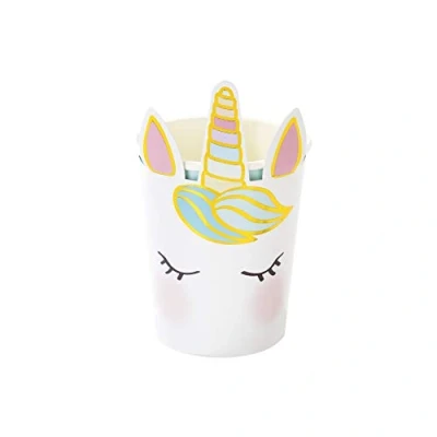Immagine di Talking Tables Face Unicorns Paper Cup (Confezione da 8), Coppe Unicorn