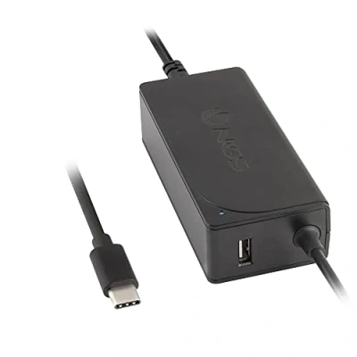 Immagine di NGS W 65W TYPE C Caricabatterie Universale, USB C, per Laptop e Dispositivi con Porte Ricarica Rapida, Ideale Viaggiare, potenza 65W, Uscita 2A, Nero