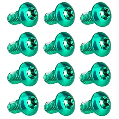 Immagine di T TAKONE Viti per freni a disco bicicletta, 12 pezzi, M5 x 10 mm, anodizzate, MTB, bici da corsa, mountain bike, colore verde
