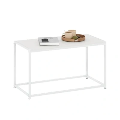 Immagine di Furinno Camnus Tavolino da caffè Moderno, Legno ingegnerizzato, Bianco Solido/Bianco, 40 x 76.2 44.45 cm