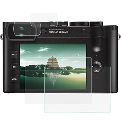 Immagine di Q2 Pellicola proteggi schermo LCD in vetro temperato con display PET per fotocamera Leica Q2, Fire Rock ultra trasparente 9H 2+2 confezioni