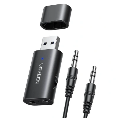 Immagine di UGREEN Adattatore Jack 3,5mm Bluetooth 5.1 per TV 2 IN 1 Trasmettitore Ricevitore con Cavo Audio PC Amplificatore Auto Telefono Altoparlanti Cuffie