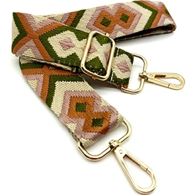 Immagine di Tracolla per Borse Donna Colorato Cinghia Della Borsa Larga, Regolabile con Gold Moschettone, Durevole Crossbody Borsa, Borsetta, Chitarra DIY Spalla Accessori Ragazze, 12