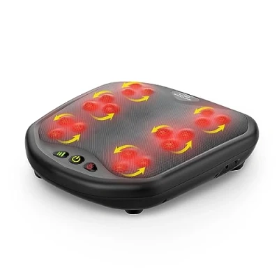 Immagine di Snailax Massaggiatore Plantare Shiatsu, 2 in 1 per Piedi e Schiena con Calore, Copertura Lavabile, Scaldapiedi Elettrico Allevia i dolori alla Piedi… (Nero)…