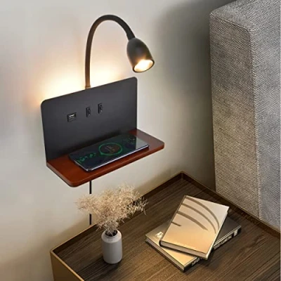 Immagine di Applique da parete Interno, Lampade Camera Letto con Porte Caricabatterie USB e Caricatore wireless, Flessibile Luce Lettura 3 Modalità Dimmerabile,Lampada a Muro Retroilluminazion