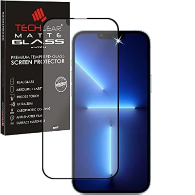 Immagine di TECHGEAR Vetro Antiriflesso iPhone 14, 13 Pellicola Opaca 3D in Temperato Copertura Completa [Durezza 9H] [Senza Bolle] Compatibile con (6,1&quot;)