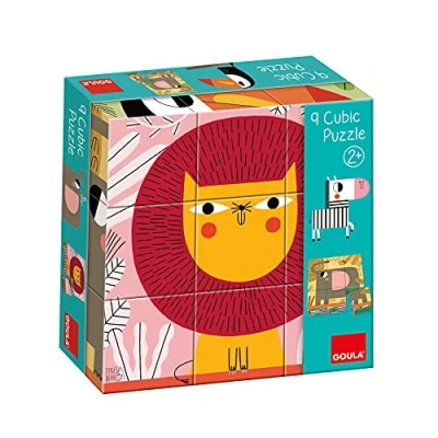 Immagine di Goula 9 puzzle cubi sul tema degli Animali della Giungla per Bambini a partire dai 2 anni, Multicolore, S, 53469
