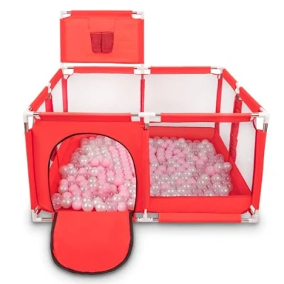 Immagine di Selonis Recinto Per Bambini Con Palline Colorate 400 6 Cm, Rosso: Rosa Chiaro/Perla/Transparent
