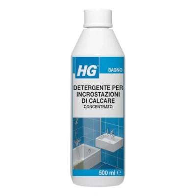 Immagine di HG Detergente Professionale per Incrostazioni di Calcare Liquido Anticalcare Concentrato Bagno, Deterge Rubinetti, WC, Vasche e Docce, 500 ml