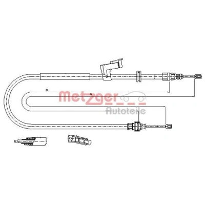 Immagine di METZGER 11.5494 Cavo Freno posteriore Sx 2070/1860 COFLE FORD: Galaxy Mk2 MPV, S Max Mk1