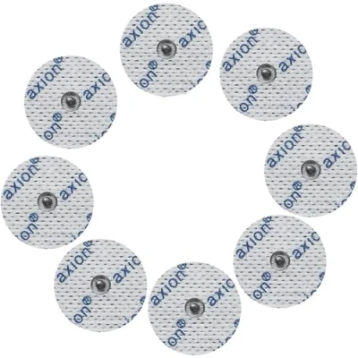Immagine di 8 elettrodi pads tondi Ø32mm compatibili con SANITAS &amp; BEURER elettrostimolatori TENS e EMS qualità axion