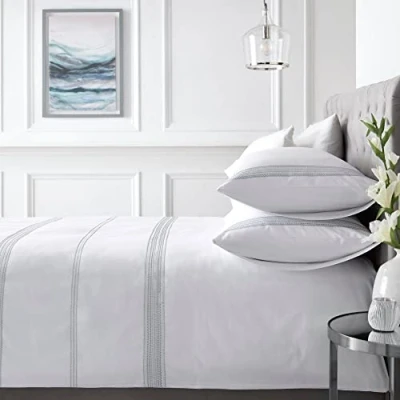 Immagine di Appletree Boutique Set copripiumino ricamato con fascia, colore: bianco