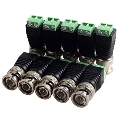 Immagine di 10 Pack Morsetti a vite coassiale Cat5 BNC Maschio Video Balun Connettore
