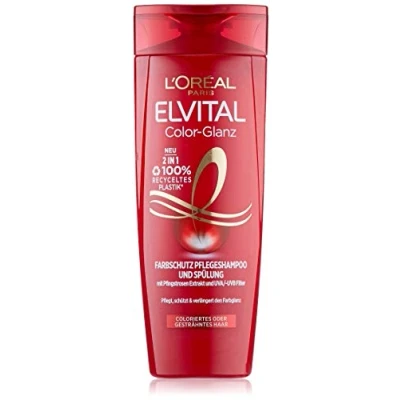 Immagine di L&#039;Oréal Elvital Shampoo, Colore e lucentezza 2 in 1, 1 pezzo, 300 ml
